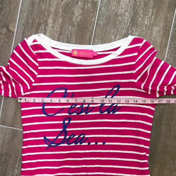 Macbeth Collection by Margaret Josephs Pink and White Striped Blouse - Picture 8 of 10